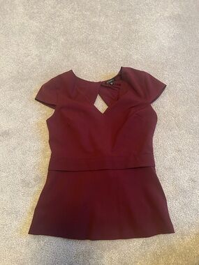 Dynamite Burgundy Keyhole Peplum Mini Dress